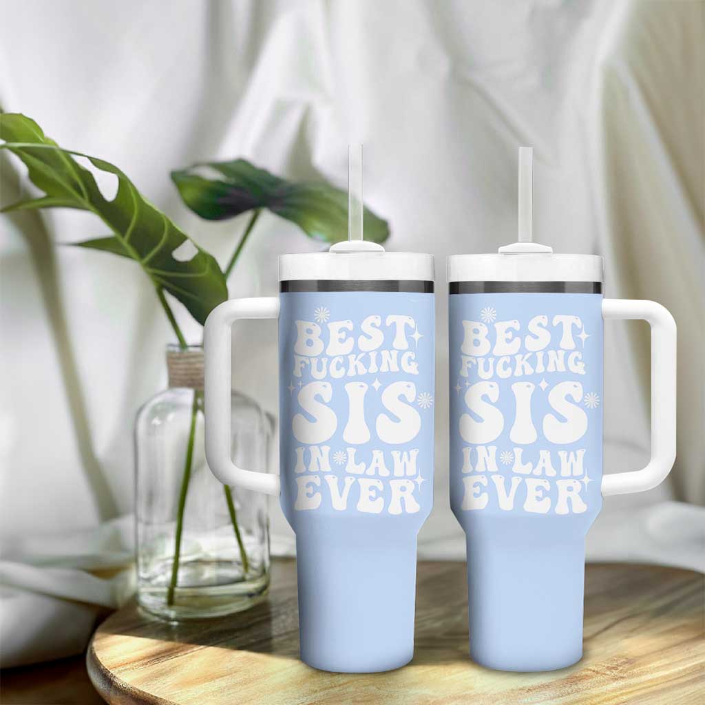 Sister in Law Gifts Tumbler With Handle Best Fcking Sis In Law Ever