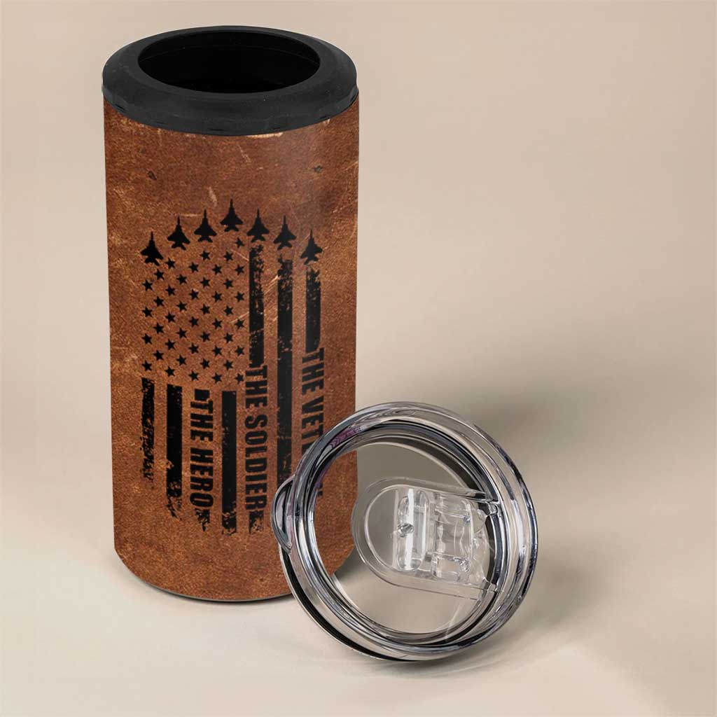 Veteran Gifts 4 in 1 Can Cooler Tumbler Veterans Army Navy Air Force Marine Corps