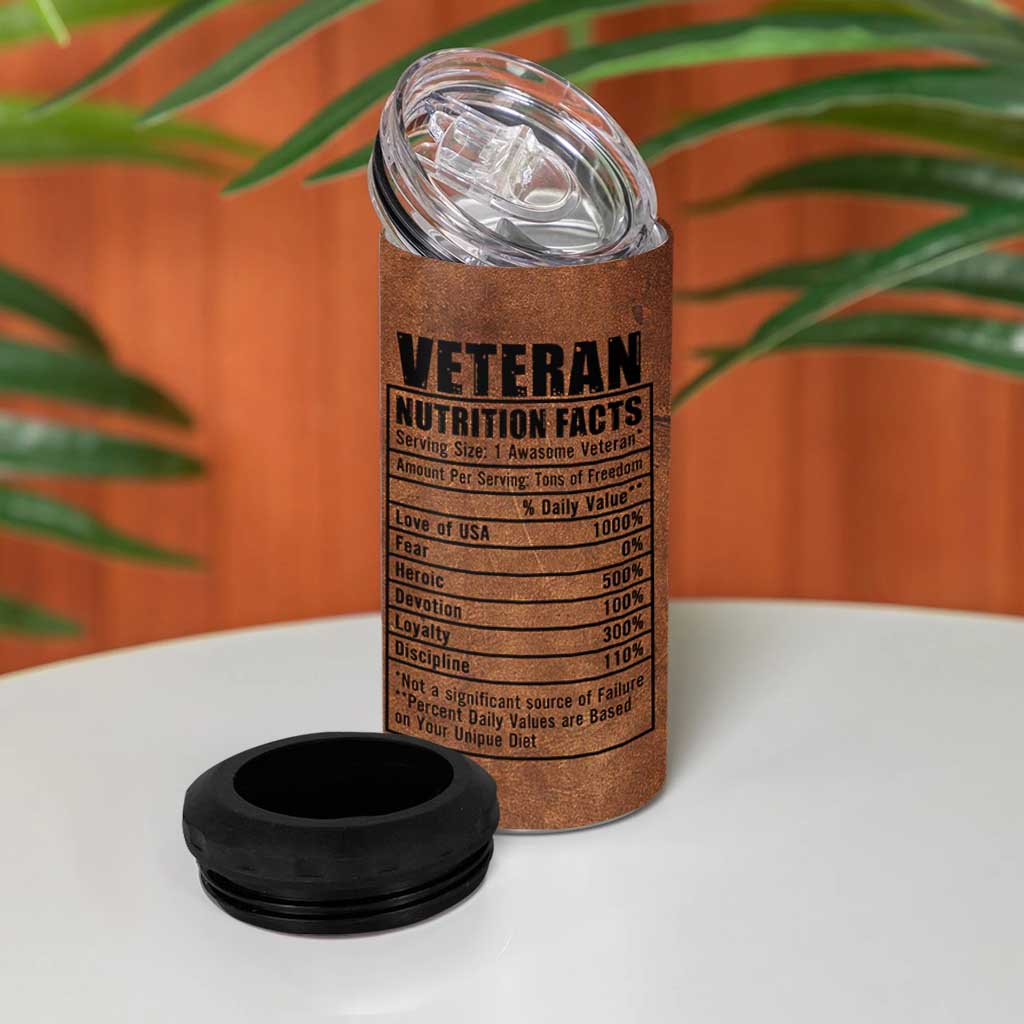 Veteran Gifts 4 in 1 Can Cooler Tumbler Veterans Army Navy Air Force Marine Corps