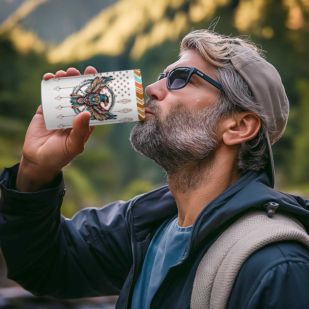 Native American Indian Day Pride 4 in 1 Can Cooler Tumbler I'm Not As White As I Look - Wonder Print Shop