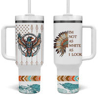 Native American Indian Day Pride Tumbler With Handle I'm Not As White As I Look - Wonder Print Shop
