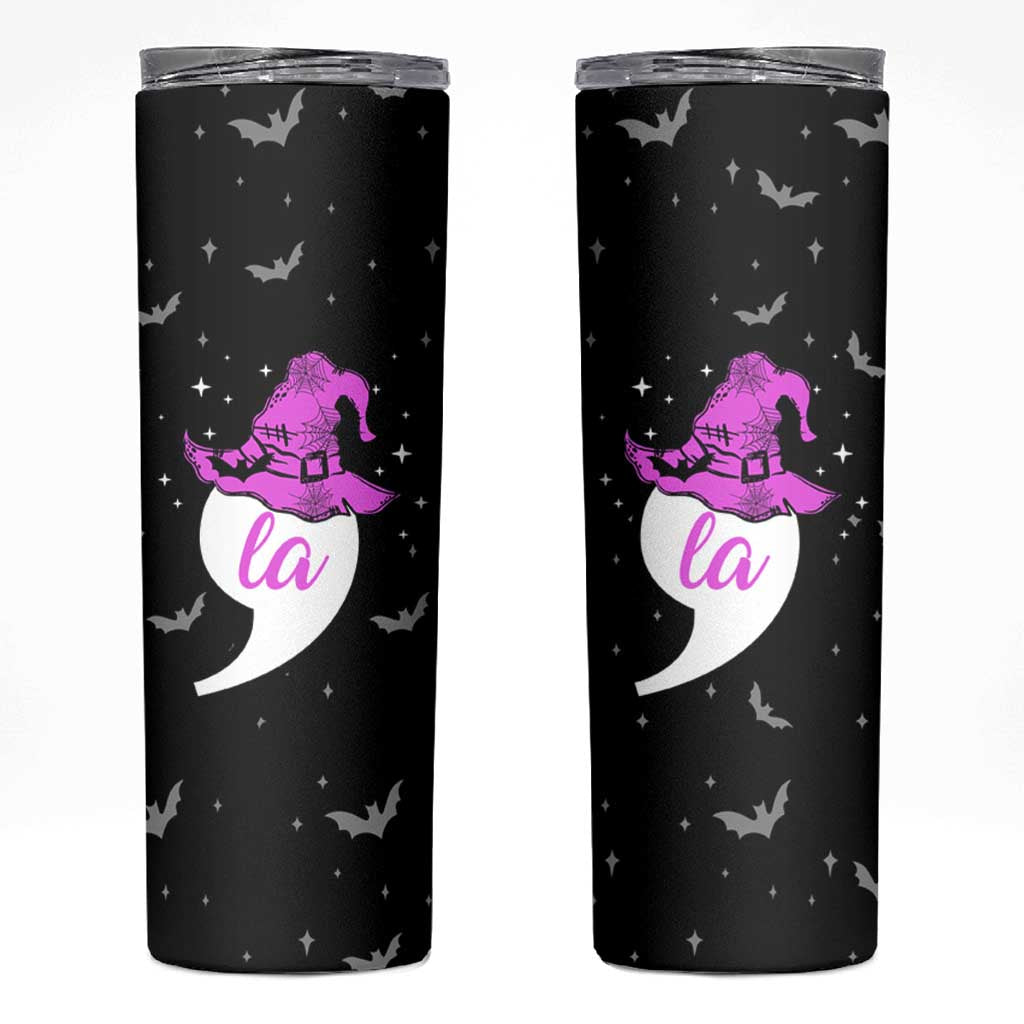 Halloween Harris 2024 Funny Skinny Tumbler Comma La  Madam President Witchy Vibes - Wonder Print Shop