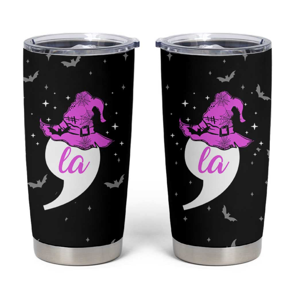 Halloween Harris 2024 Funny Tumbler Cup Comma La  Madam President Witchy Vibes - Wonder Print Shop