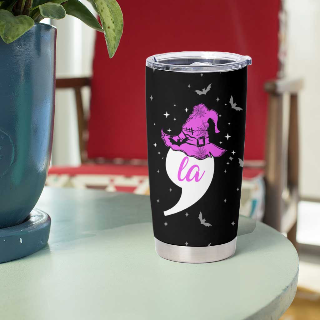 Halloween Harris 2024 Funny Tumbler Cup Comma La  Madam President Witchy Vibes - Wonder Print Shop