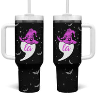 Halloween Harris 2024 Funny Tumbler With Handle Comma La  Madam President Witchy Vibes - Wonder Print Shop
