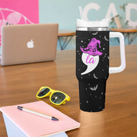 Halloween Harris 2024 Funny Tumbler With Handle Comma La  Madam President Witchy Vibes - Wonder Print Shop