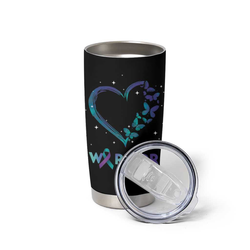 Suicide Prevention Awareness Tumbler Cup Teal Purple Ribbon Semicolon Stay Tomorrow Needs You Warrior - Wonder Print Shop