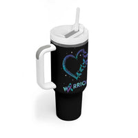 Suicide Prevention Awareness Tumbler With Handle Teal Purple Ribbon Semicolon Stay Tomorrow Needs You Warrior - Wonder Print Shop