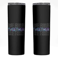 Suicide Prevention Awareness Skinny Tumbler Teal Purple Ribbon We Fight Together Mental Health - Wonder Print Shop