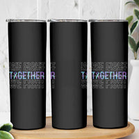 Suicide Prevention Awareness Skinny Tumbler Teal Purple Ribbon We Fight Together Mental Health - Wonder Print Shop