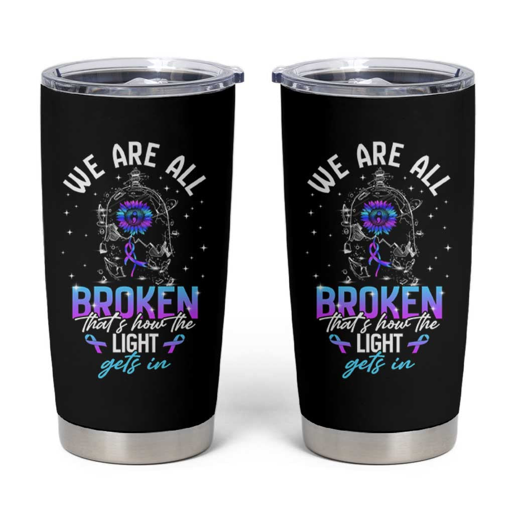 Suicide Prevention Awareness Tumbler Cup Teal Purple Ribbon Semicolon Stay Tomorrow Needs You Warrior Therapist Psychologist - Wonder Print Shop