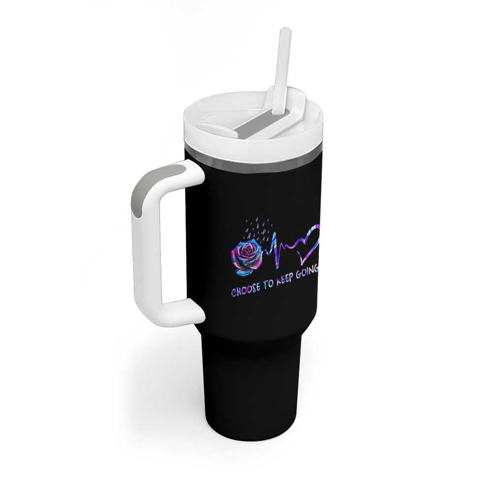 Suicide Prevention Awareness Tumbler With Handle Choose To Keep Going