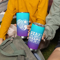 Suicide Prevention Awareness Tumbler Cup Teal Purple Ribbon Stay World Needs You Call 988 Mental Health Groovy - Wonder Print Shop