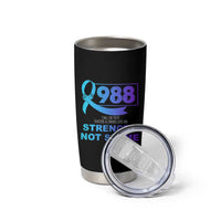 Suicide Prevention Awareness Tumbler Cup Teal Purple Call 988 Strength Not Shame - Wonder Print Shop