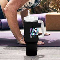 Suicide Prevention Awareness Tumbler With Handle Teal Purple Ribbon Fuck Suicide - Wonder Print Shop