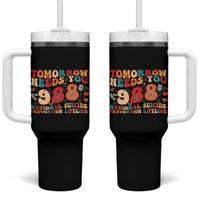 Suicide Prevention Awareness Tumbler With Handle Tomorrow Needs You 988 Therapist Psychologist - Wonder Print Shop