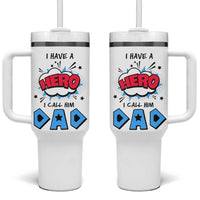 Gifts For Dad Tumbler With Handle I Have A Hero, I Call Him Dad - Wonder Print Shop