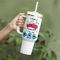 Gifts For Dad Tumbler With Handle I Have A Hero, I Call Him Dad - Wonder Print Shop