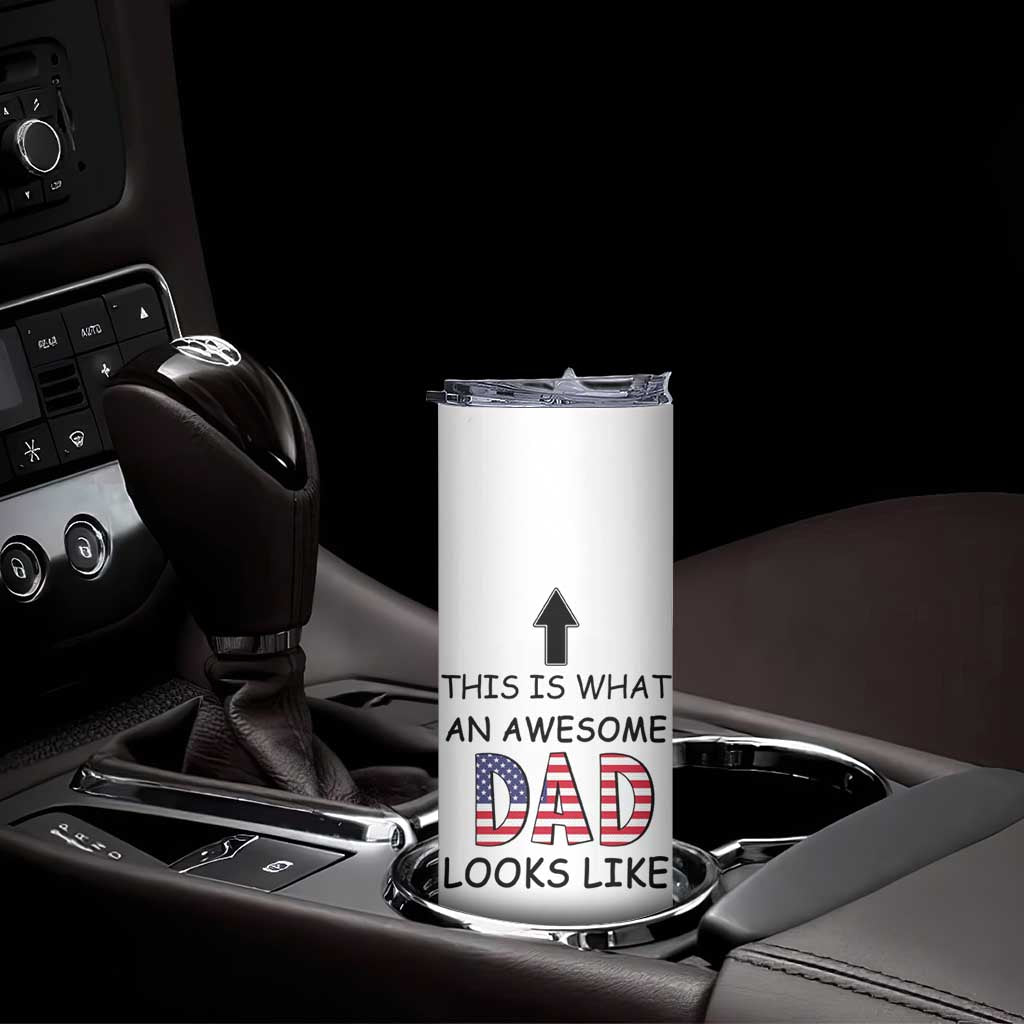 Gifts For Dad Skinny Tumbler Funny Father's Day This Is What an Awesome Dad Looks Like - Wonder Print Shop