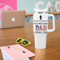 Gifts For Dad Tumbler With Handle Funny Father's Day This Is What an Awesome Dad Looks Like - Wonder Print Shop