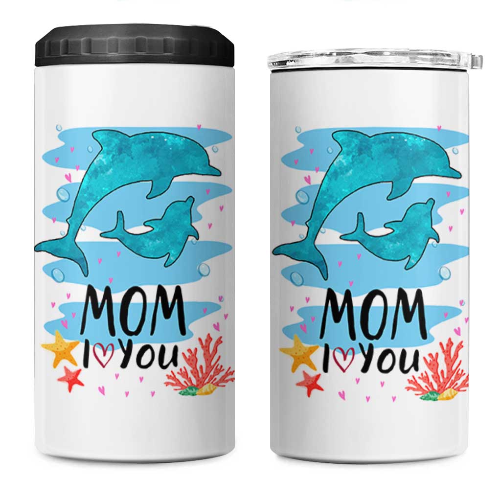 Gifts for Mom Birthday 4 in 1 Can Cooler Tumbler I Love You Mom Cute Mothers Day Present