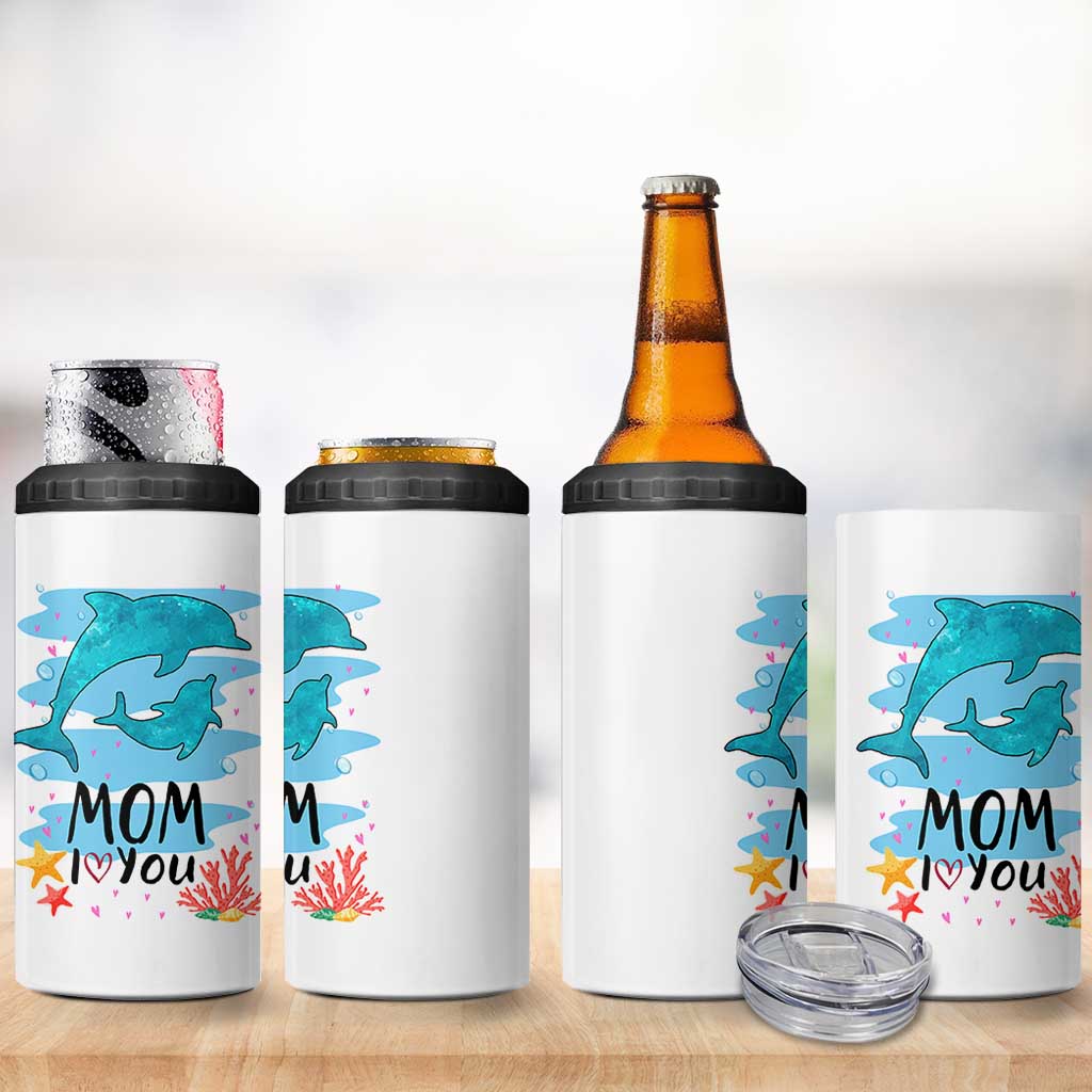 Gifts for Mom Birthday 4 in 1 Can Cooler Tumbler I Love You Mom Cute Mothers Day Present
