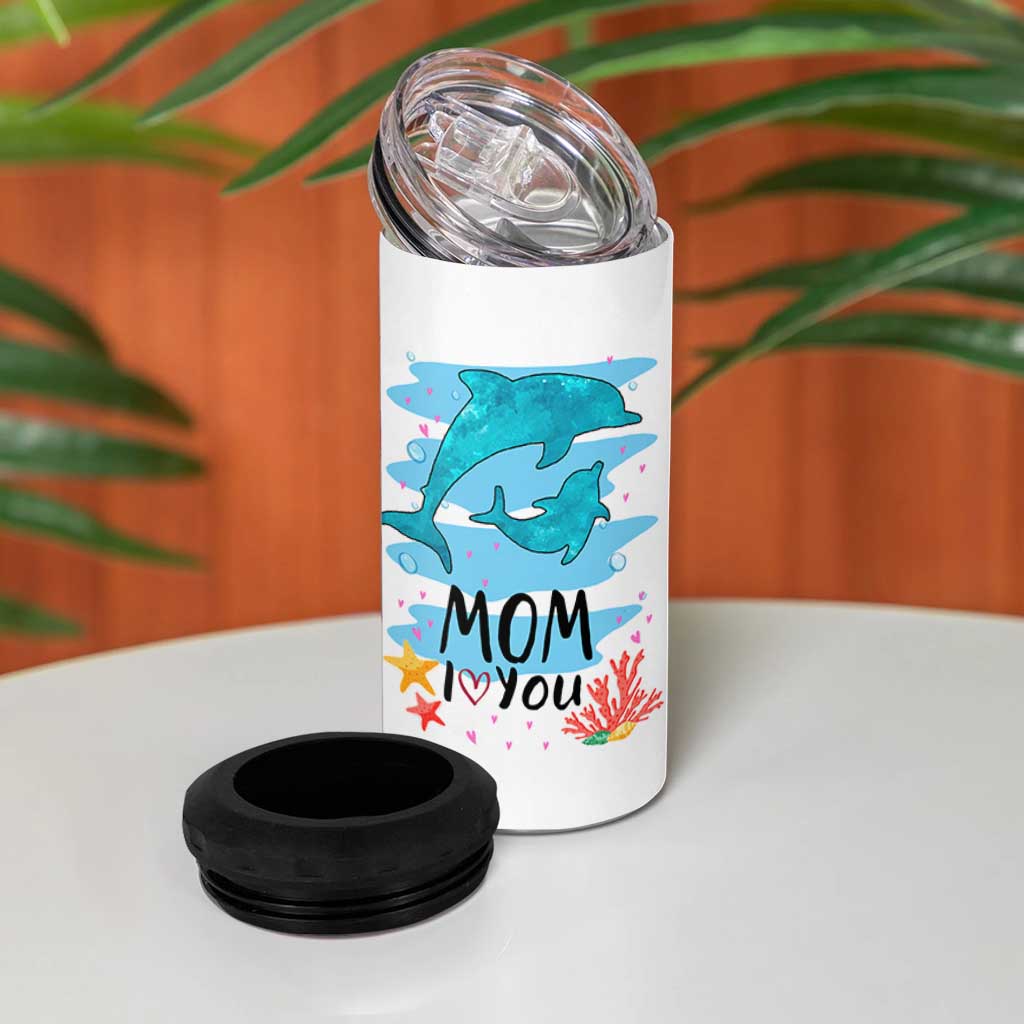 Gifts for Mom Birthday 4 in 1 Can Cooler Tumbler I Love You Mom Cute Mothers Day Present