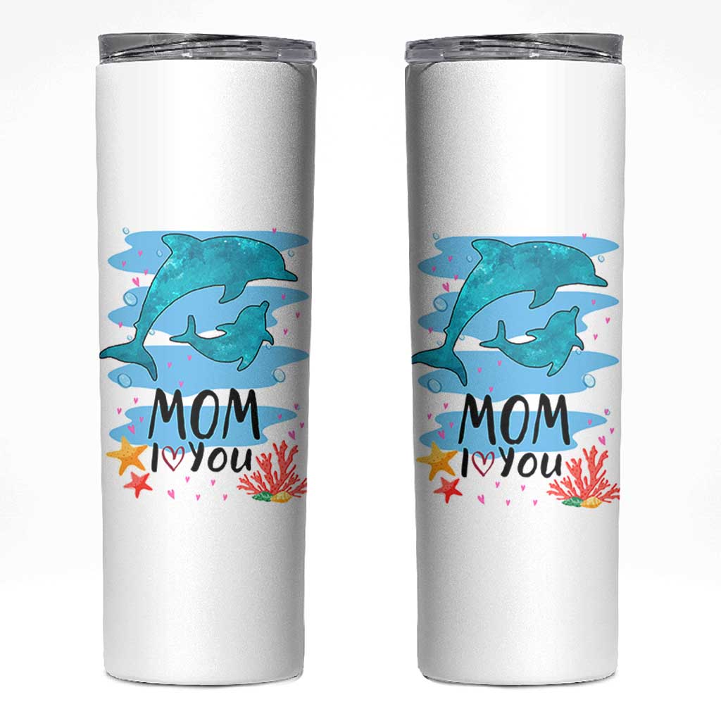 Gifts for Mom Birthday Skinny Tumbler I Love You Mom Cute Mothers Day Present