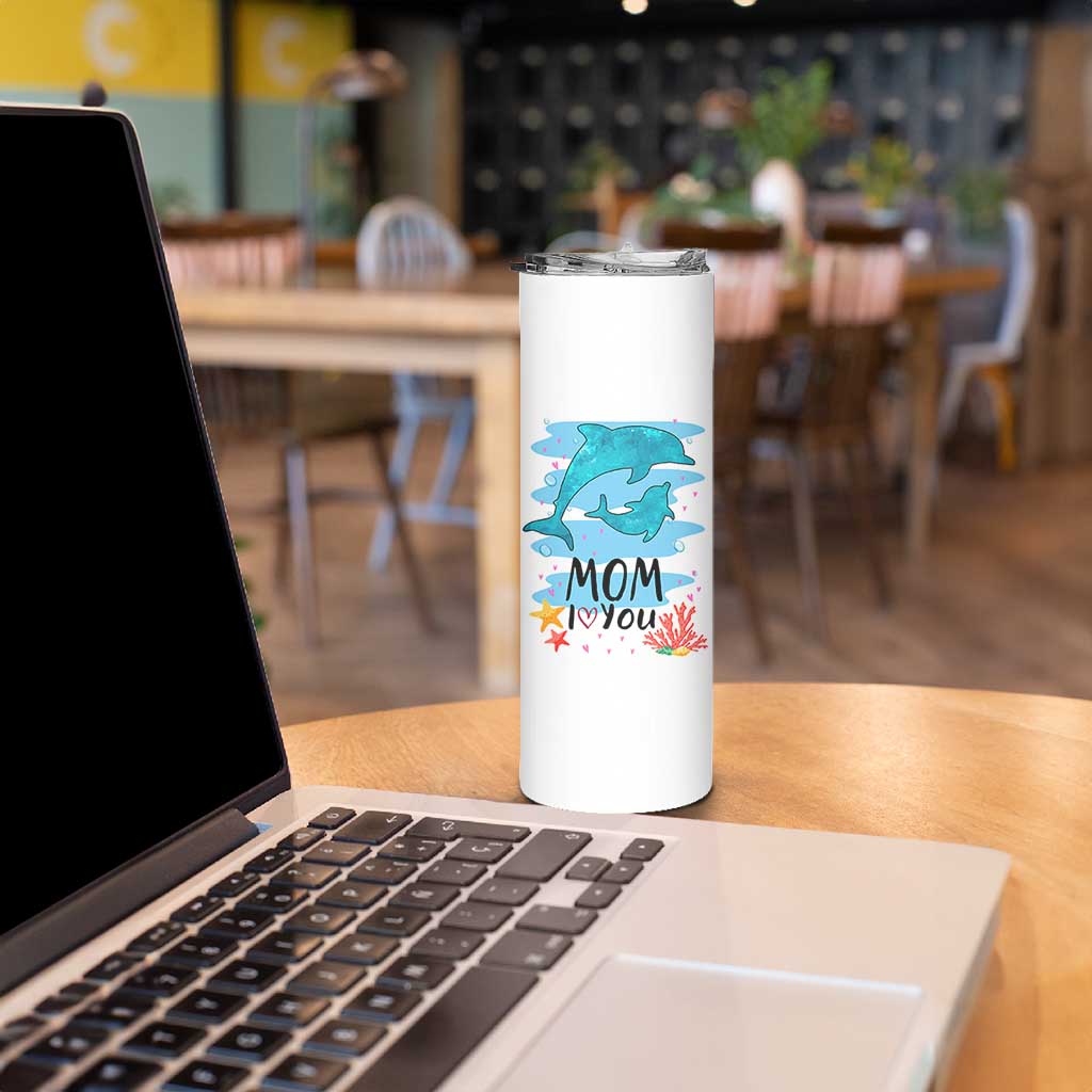 Gifts for Mom Birthday Skinny Tumbler I Love You Mom Cute Mothers Day Present
