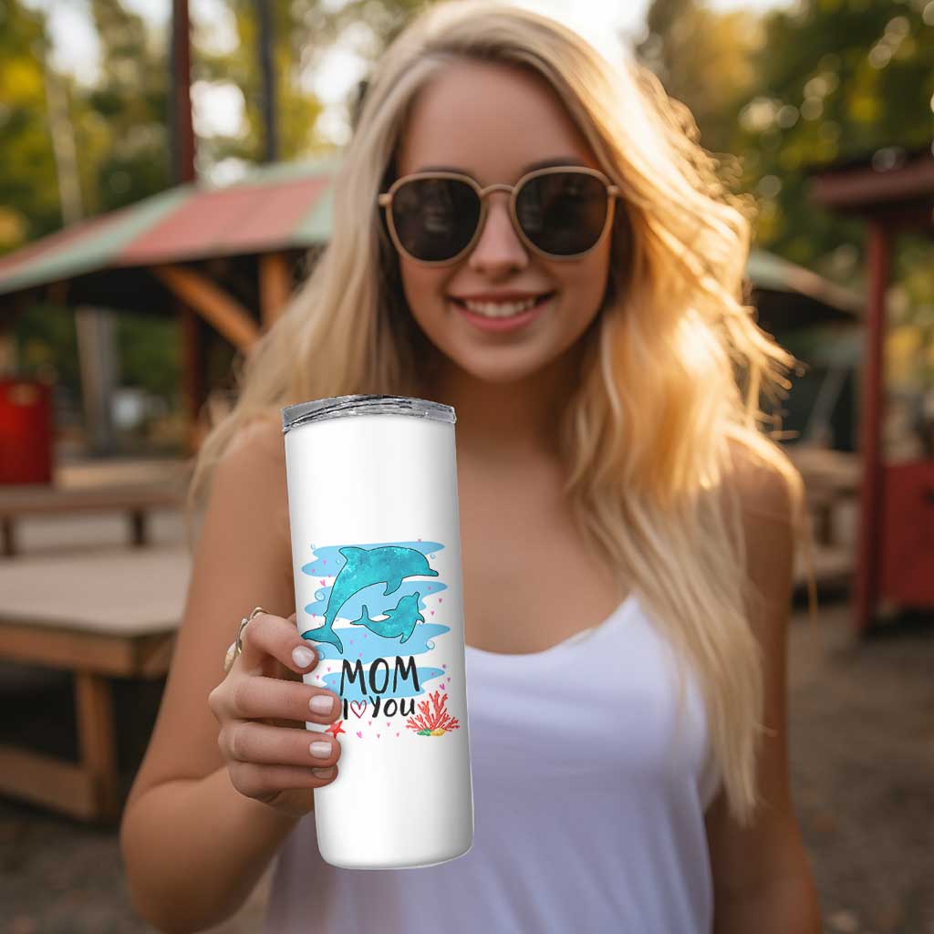 Gifts for Mom Birthday Skinny Tumbler I Love You Mom Cute Mothers Day Present