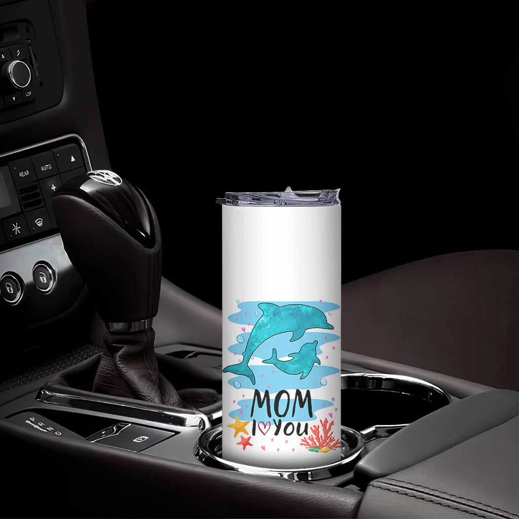 Gifts for Mom Birthday Skinny Tumbler I Love You Mom Cute Mothers Day Present