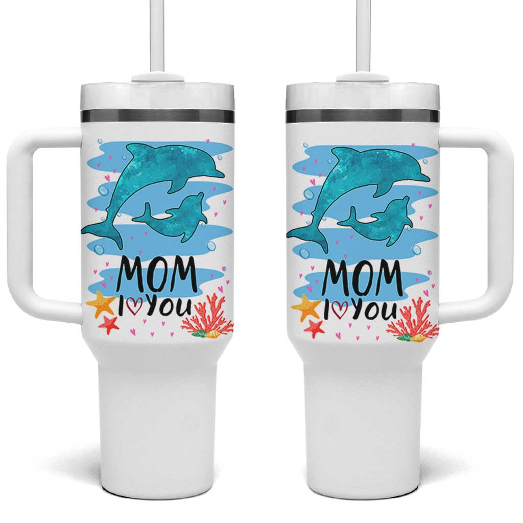 Gifts for Mom Birthday Tumbler With Handle I Love You Mom Cute Mothers Day Present