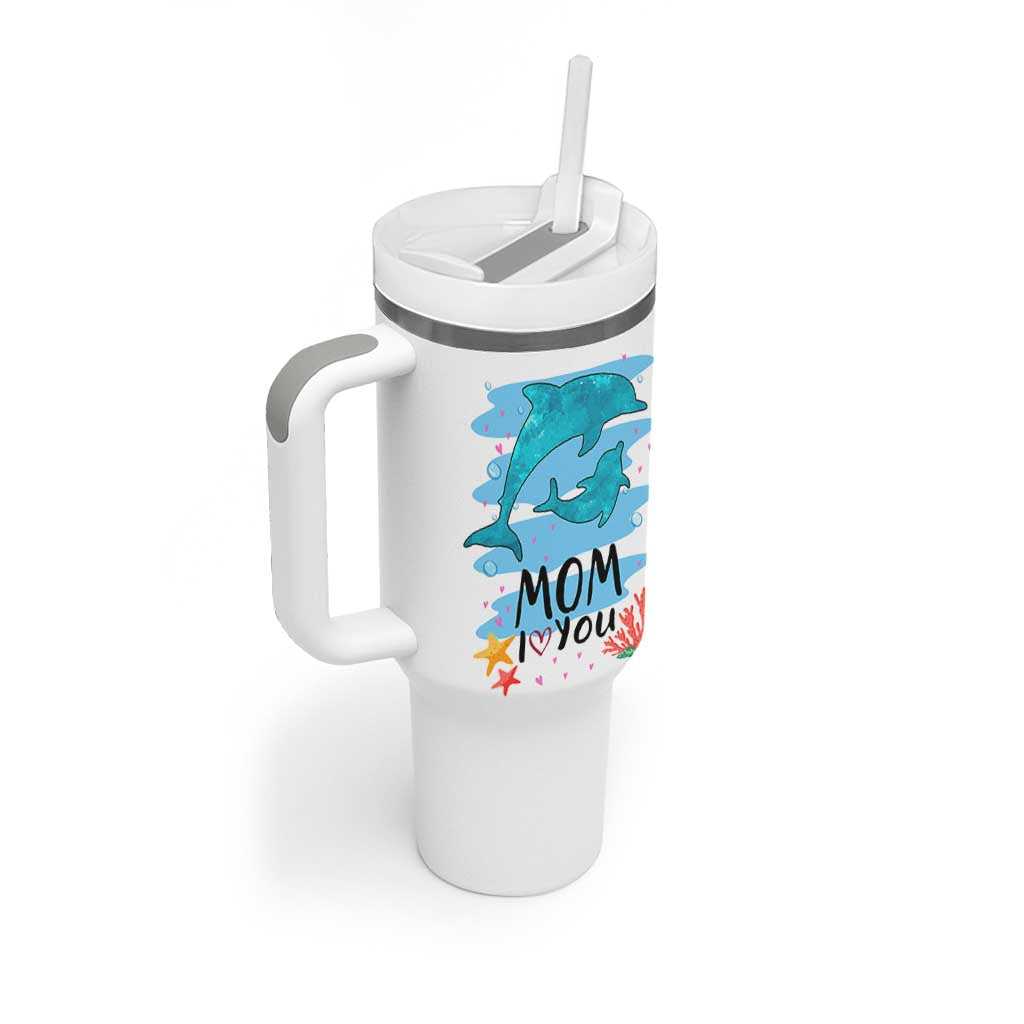 Gifts for Mom Birthday Tumbler With Handle I Love You Mom Cute Mothers Day Present