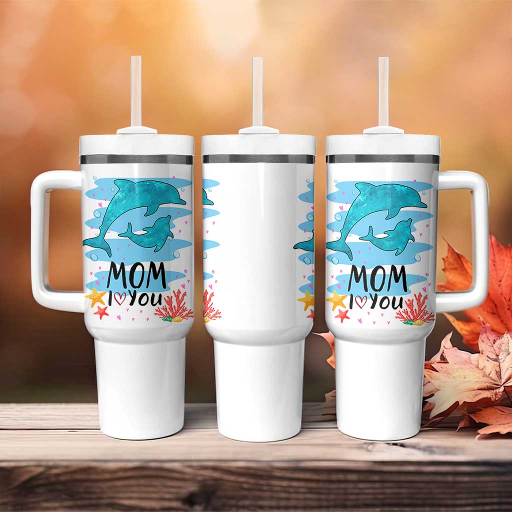 Gifts for Mom Birthday Tumbler With Handle I Love You Mom Cute Mothers Day Present