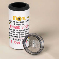 Mom Gifts From Kids 4 in 1 Can Cooler Tumbler Mothers Day Gifts Remember I Love You Mom Sunflower