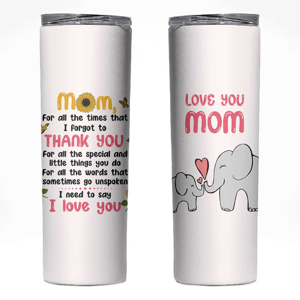 Mom Gifts From Kids Skinny Tumbler Mothers Day Gifts Remember I Love You Mom Sunflower