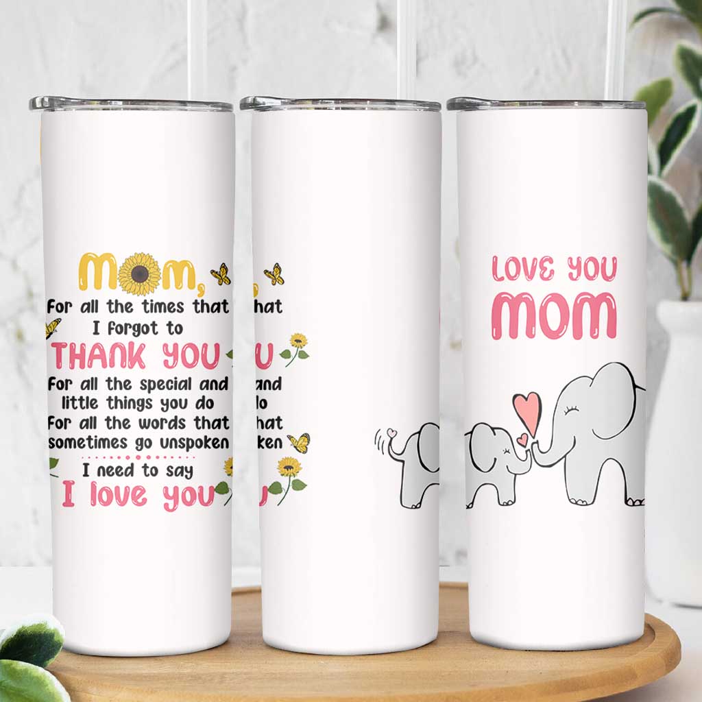 Mom Gifts From Kids Skinny Tumbler Mothers Day Gifts Remember I Love You Mom Sunflower