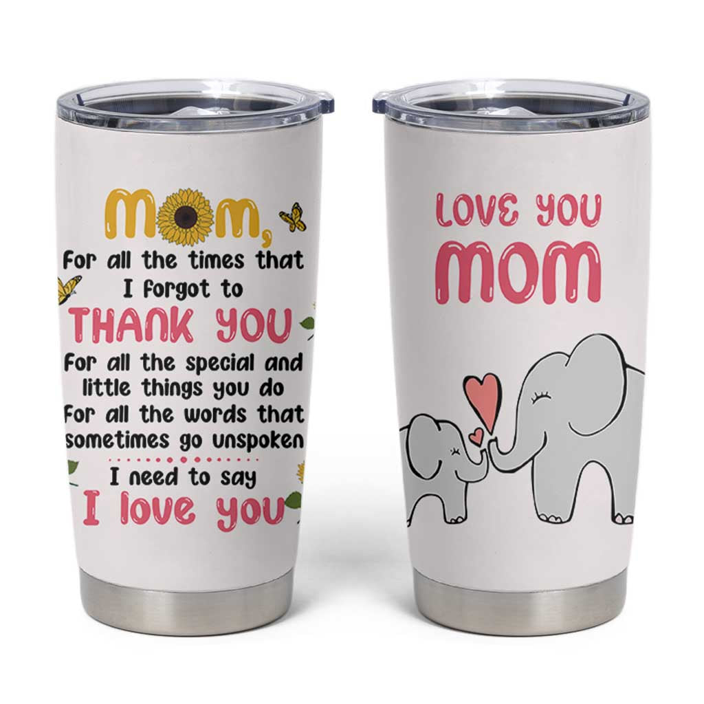 Mom Gifts From Kids Tumbler Cup Mothers Day Gifts Remember I Love You Mom Sunflower