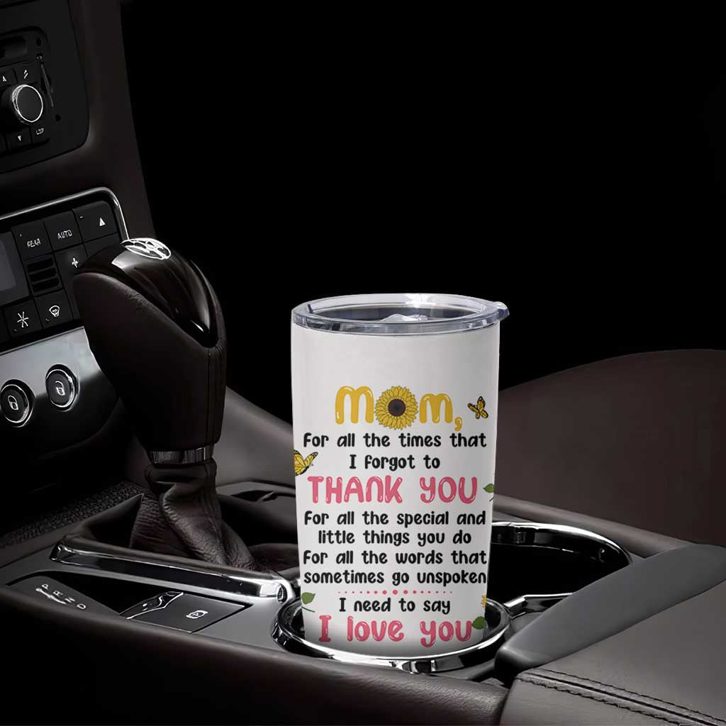 Mom Gifts From Kids Tumbler Cup Mothers Day Gifts Remember I Love You Mom Sunflower