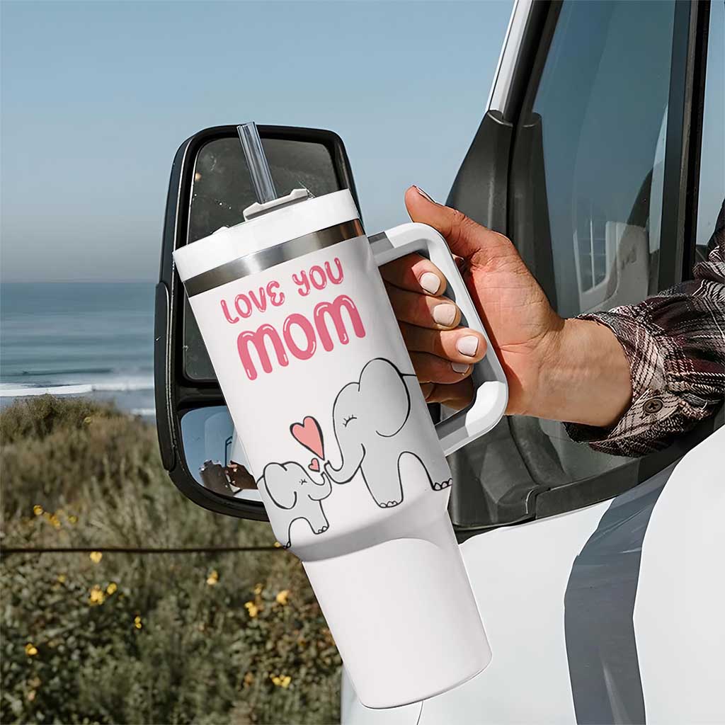 Mom Gifts From Kids Tumbler With Handle Mothers Day Gifts Remember I Love You Mom Sunflower