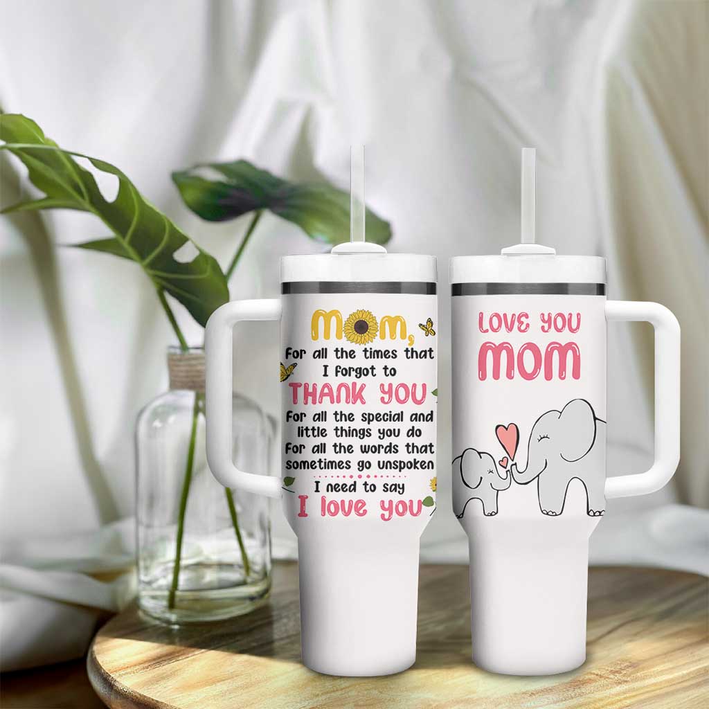 Mom Gifts From Kids Tumbler With Handle Mothers Day Gifts Remember I Love You Mom Sunflower