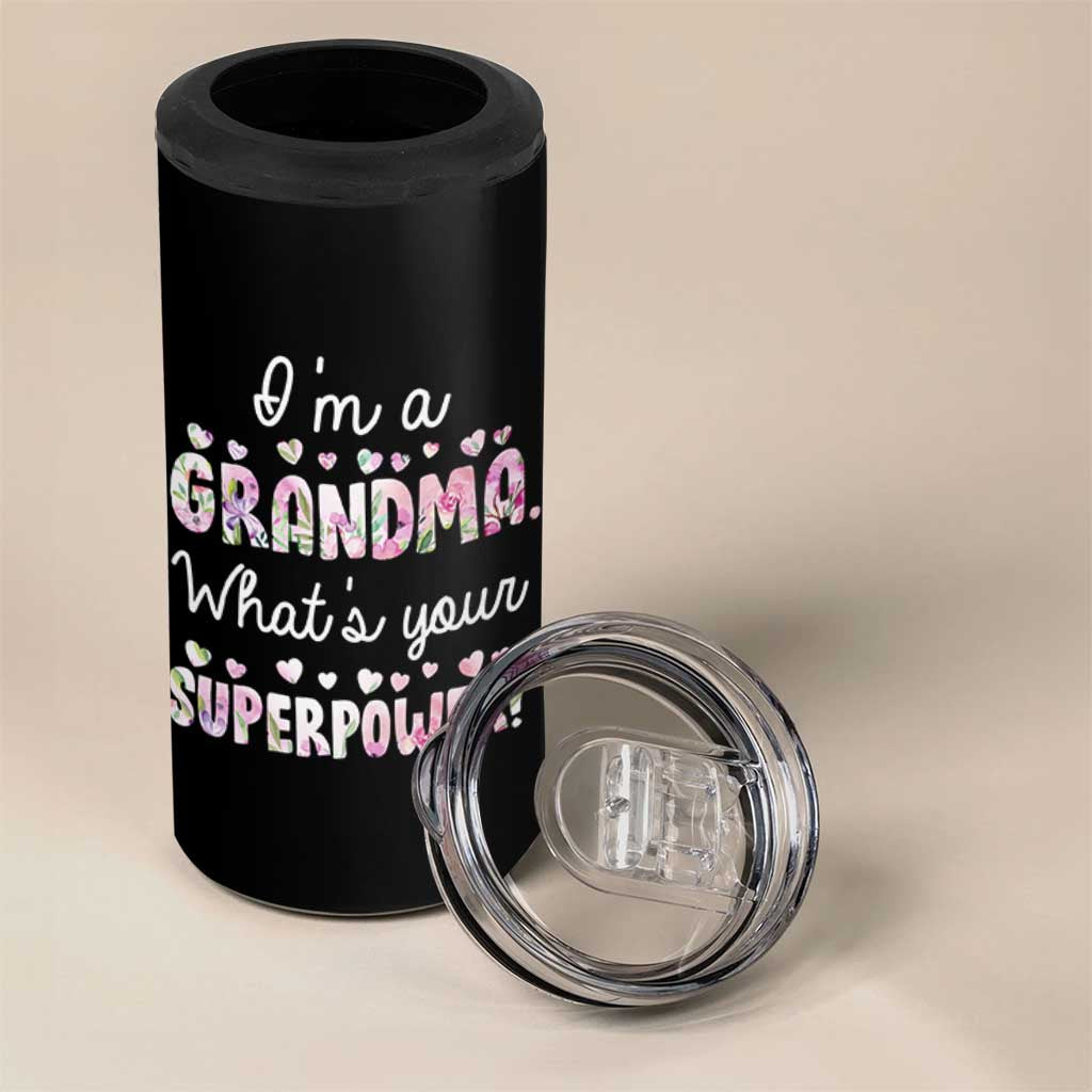 Grandma Gifts 4 in 1 Can Cooler Tumbler Im A Grandma Whats Your Superpower