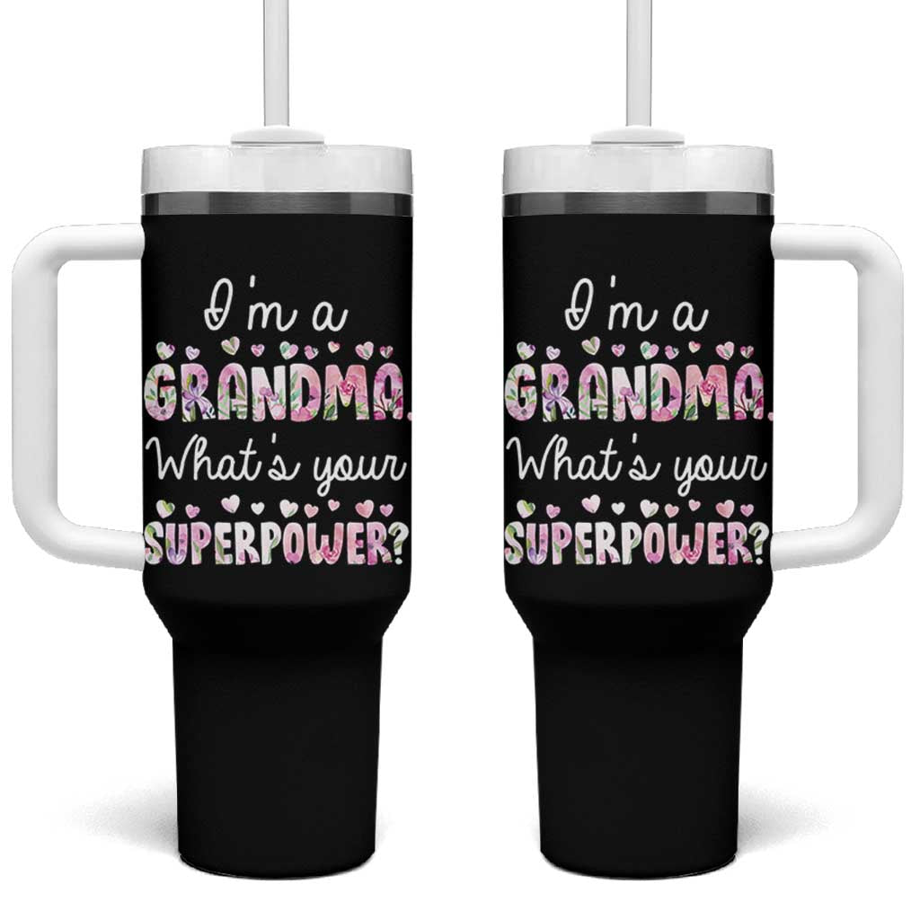 Grandma Gifts Tumbler With Handle Im A Grandma Whats Your Superpower