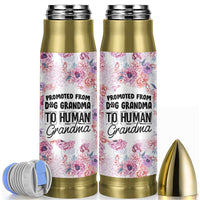 Promoted To Grandma Gift Bullet Tumbler Floral Dog Grandmas To Human Grandma Pregnancy Announcement