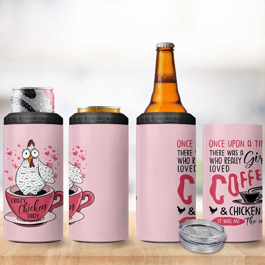 Crazy Chicken Lady 4 in 1 Can Cooler Tumbler Funny Farmhouse Garden Animal Lover Gifts