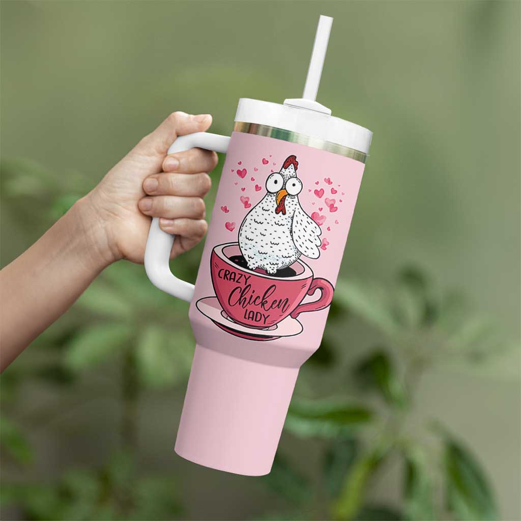 Crazy Chicken Lady Tumbler With Handle Funny Farmhouse Garden Animal Lover Gifts