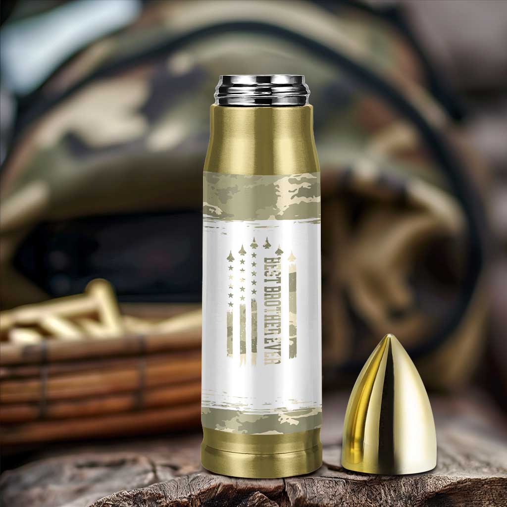 Best Brother Ever Bullet Tumbler Camo US Flag Gifts From Sisters Siblings