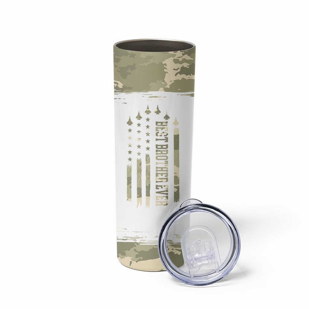 Best Brother Ever Skinny Tumbler Camo US Flag Gifts From Sisters Siblings