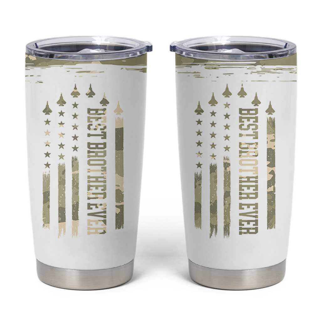 Best Brother Ever Tumbler Cup Camo US Flag Gifts From Sisters Siblings