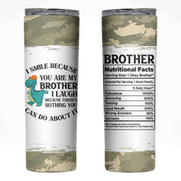 Funny Brother Gifts Skinny Tumbler I Smile Because You Are My Brothers Camo